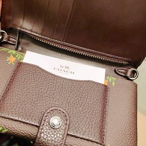 Coach Wristlet Wallet (Oxblood Color & Floral)